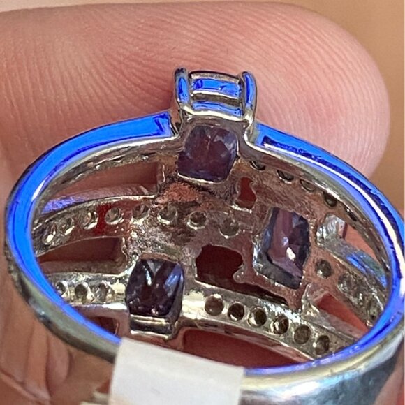 Ring Size 9.5 Tourmaline and CZ Sterling Silver 925 RP Women Semi-Precious Stone - Picture 6 of 9